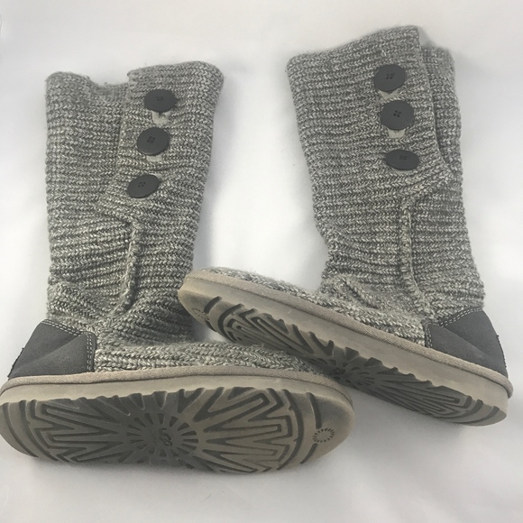 UGG Shoes - Ugg Classic Cardy Gray Sweater Boot Size 7